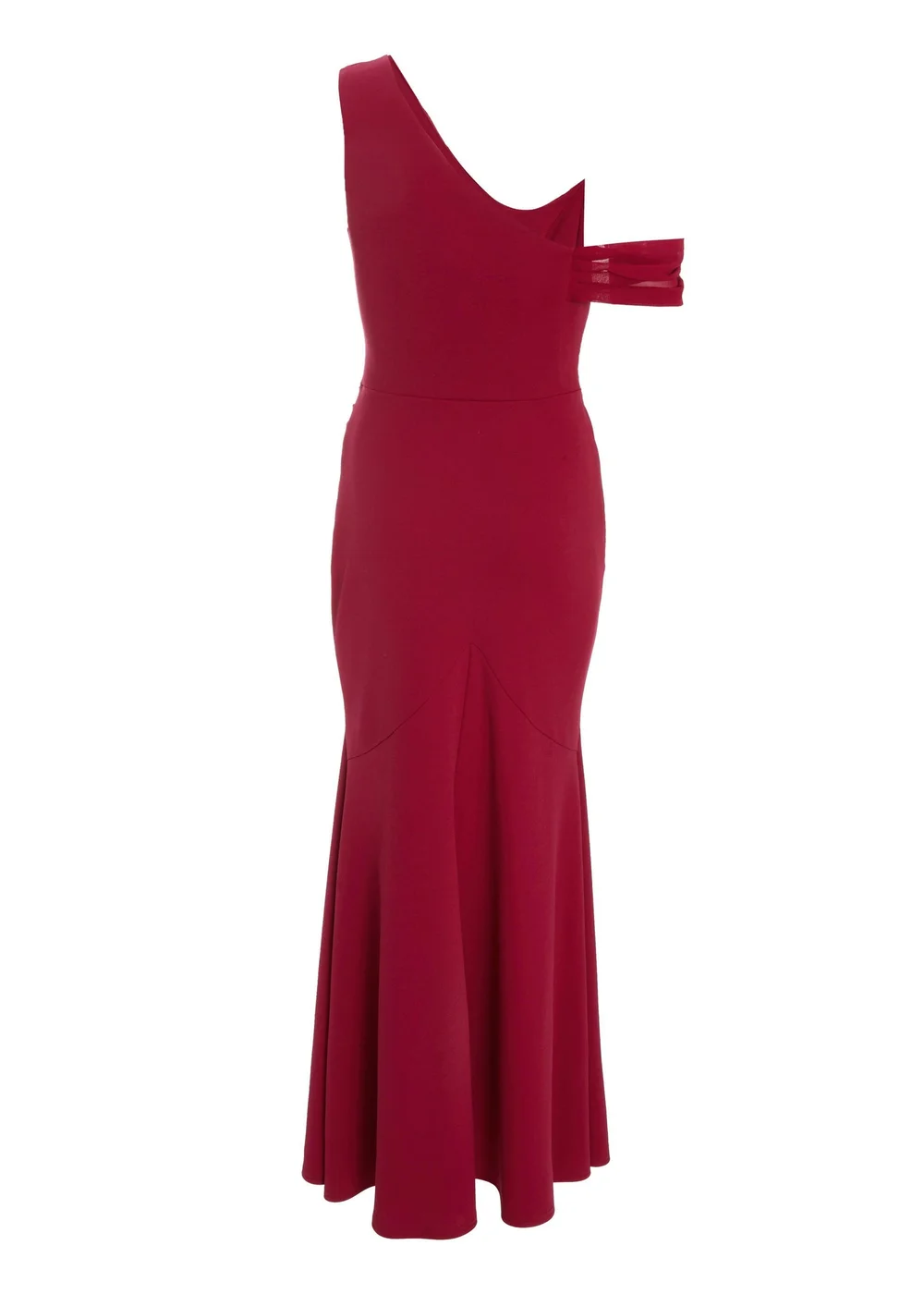 Quiz Red Petite Asymmetric Cowl Neck Maxi Dress - 4 Image 5