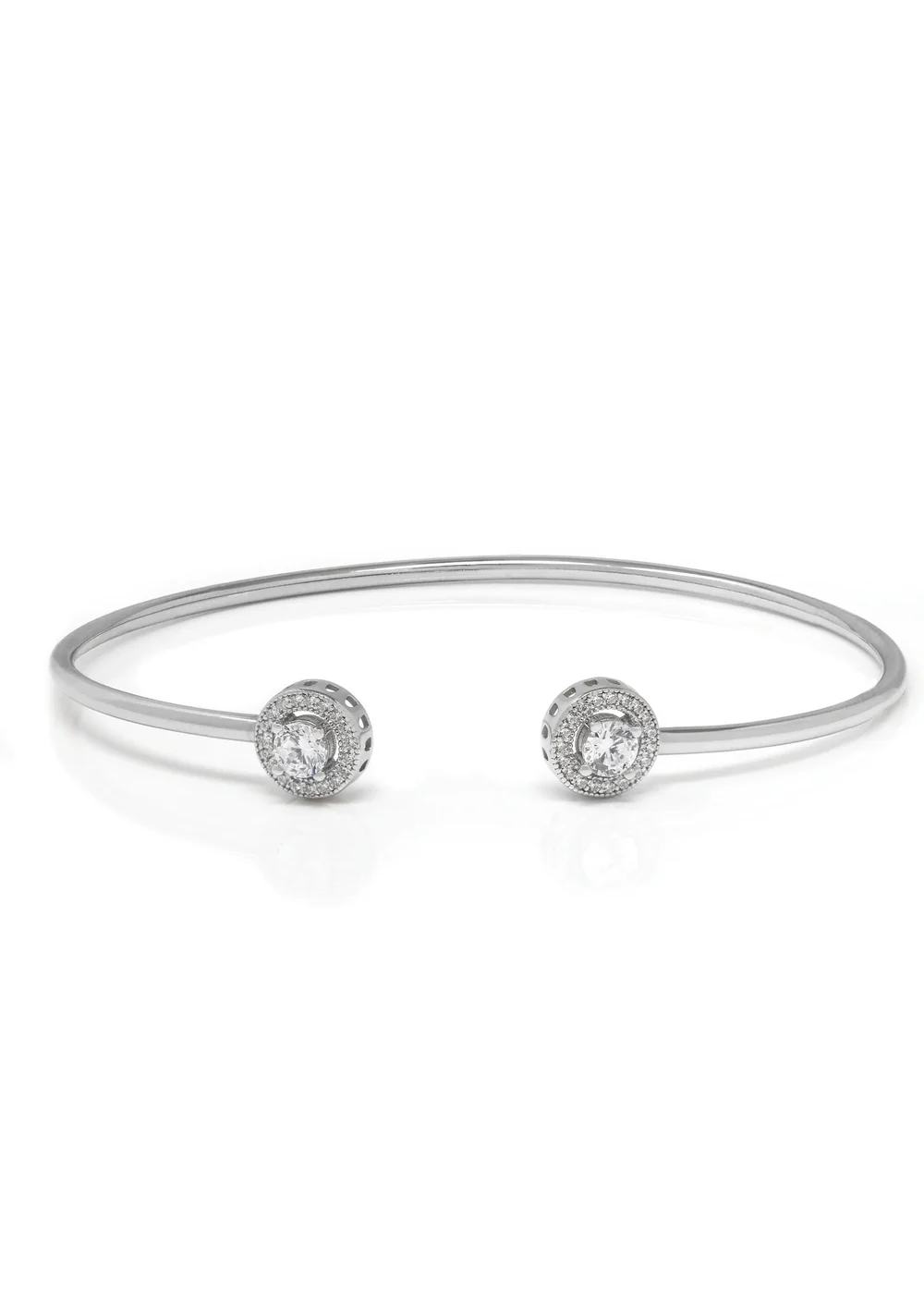 Say It With Sterling Silver Halo Bangle - One Size Image 1