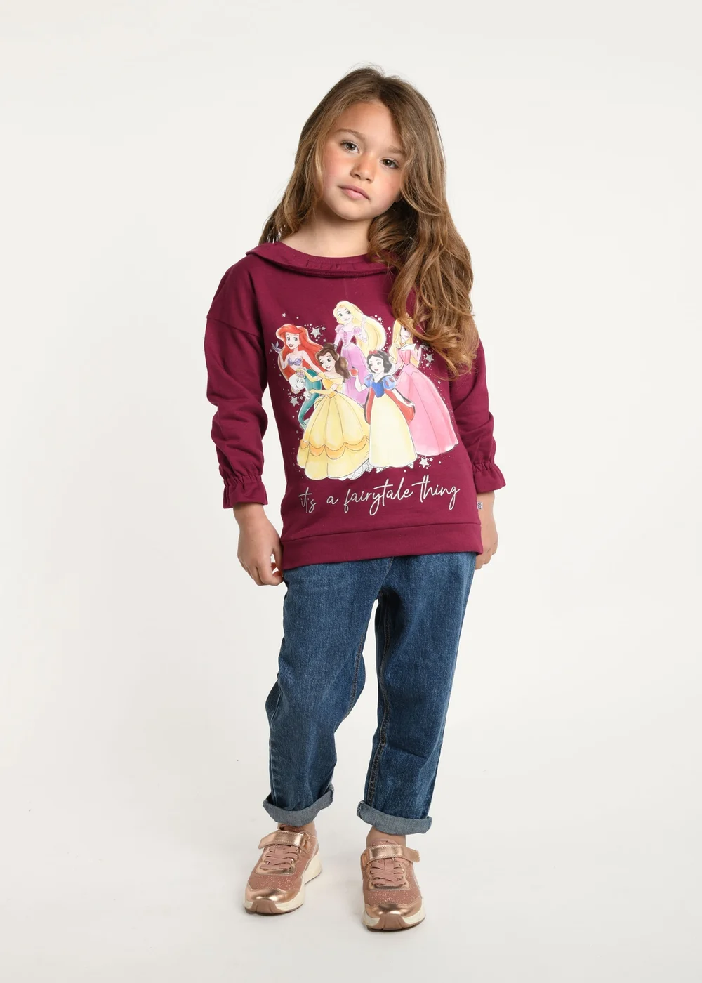 Disney Burgundy Princess Girls Top (4-8 yrs) - Age 4-5 Years Image 1