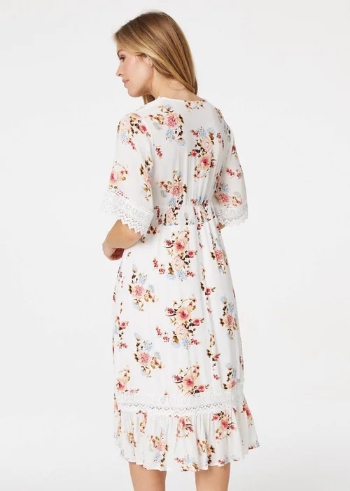 Izabel London White Floral Lace Midi Tea Dress - 8 Image 2