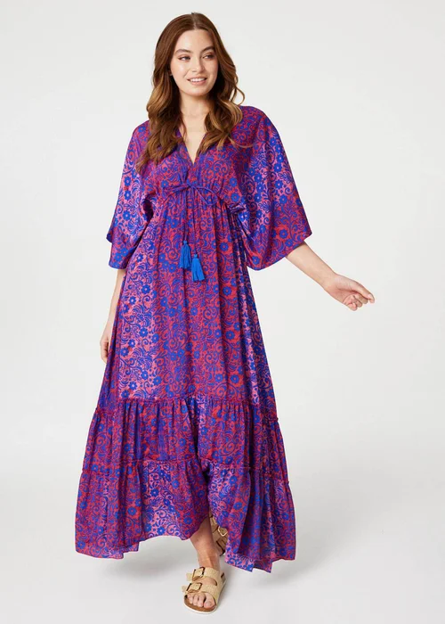 Izabel London Pink Floral Side Split Maxi Dress - 8 Image 4