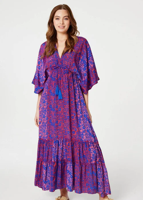Izabel London Pink Floral Side Split Maxi Dress - 8 Image 1