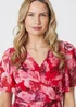 Izabel London Red Floral Asymmetric Ruffled Midi Dress - 12 Image 3