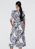 Izabel London Navy Printed 1/2 Sleeve Knee Length Wrap Dress - 10 Image 3