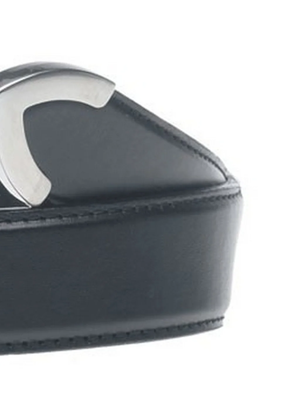 Duke Black Joseph Bonded Leather Metal Tip Waist Belt - S Image 2