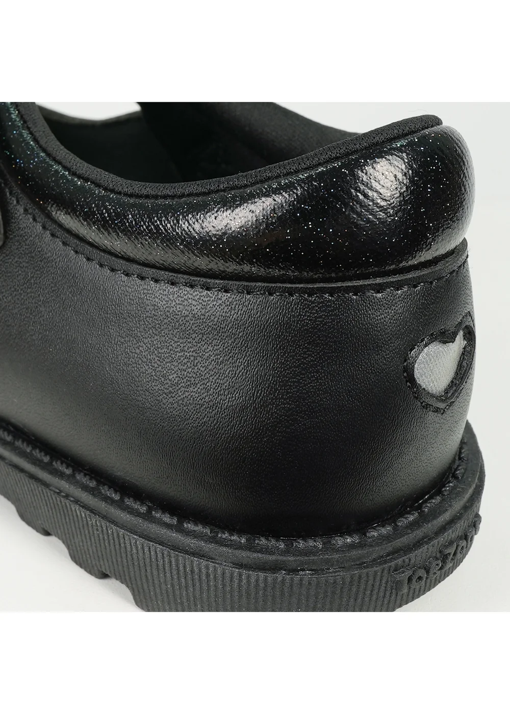 ToeZone Girls Black Kat Coated Leather Rip Tape Flower School Shoe (Younger 6 - 13) - 6 Intants Image 5