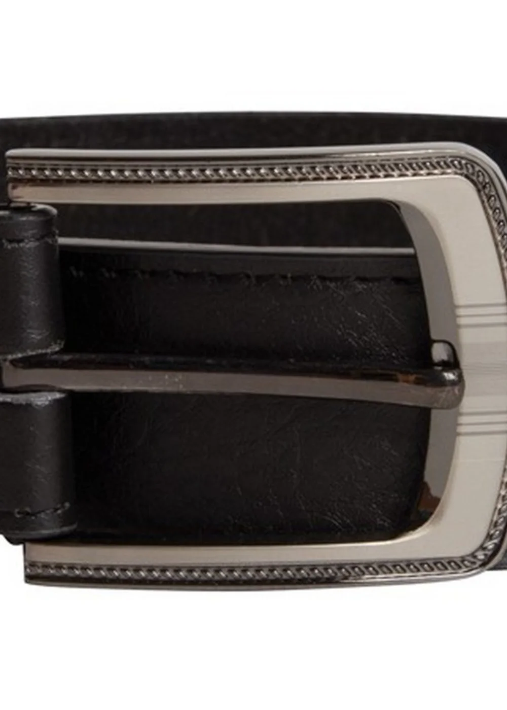 Duke Black Samuel Bonded Leather Buckle Waist Belt - S Image 2