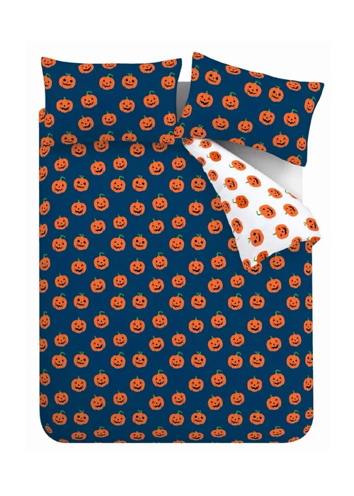 Catherine Lansfield Halloween Pumpkins Reversible Duvet Cover Set - Single Image 5
