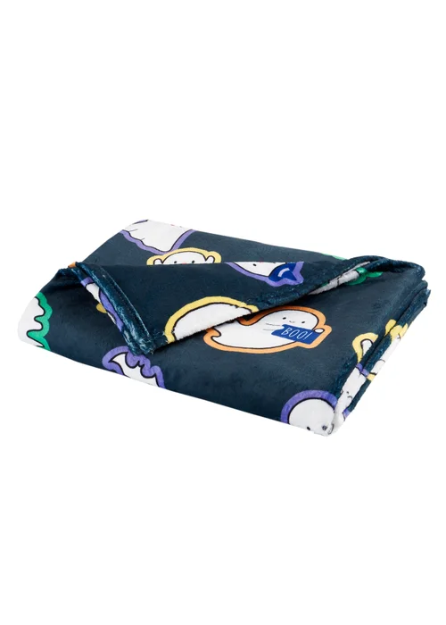 Catherine Lansfield Halloween Ghosts Cosy Fleece Blanket Throw (130x170cm) - One Size Image 3