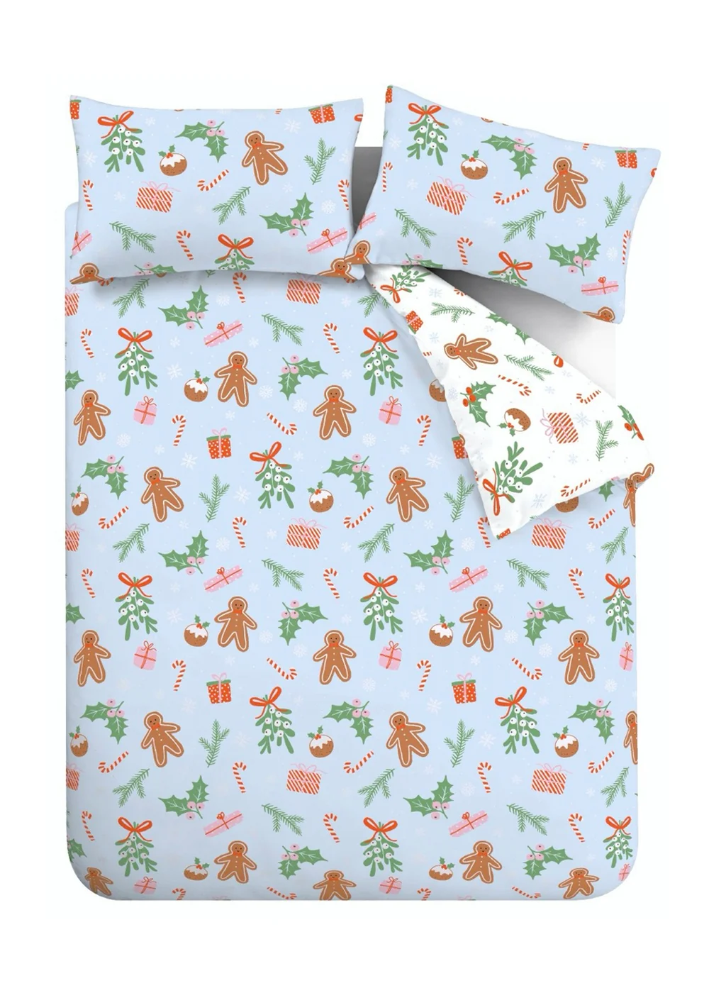 Catherine Lansfield Christmas Gingerbread Soft Microfibre Reversible Duvet Cover Set - Single Image 5