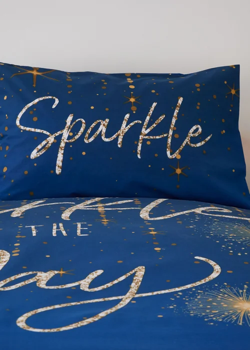 Catherine Lansfield Christmas Sparkle Reversible Duvet Cover Set - Single Image 3