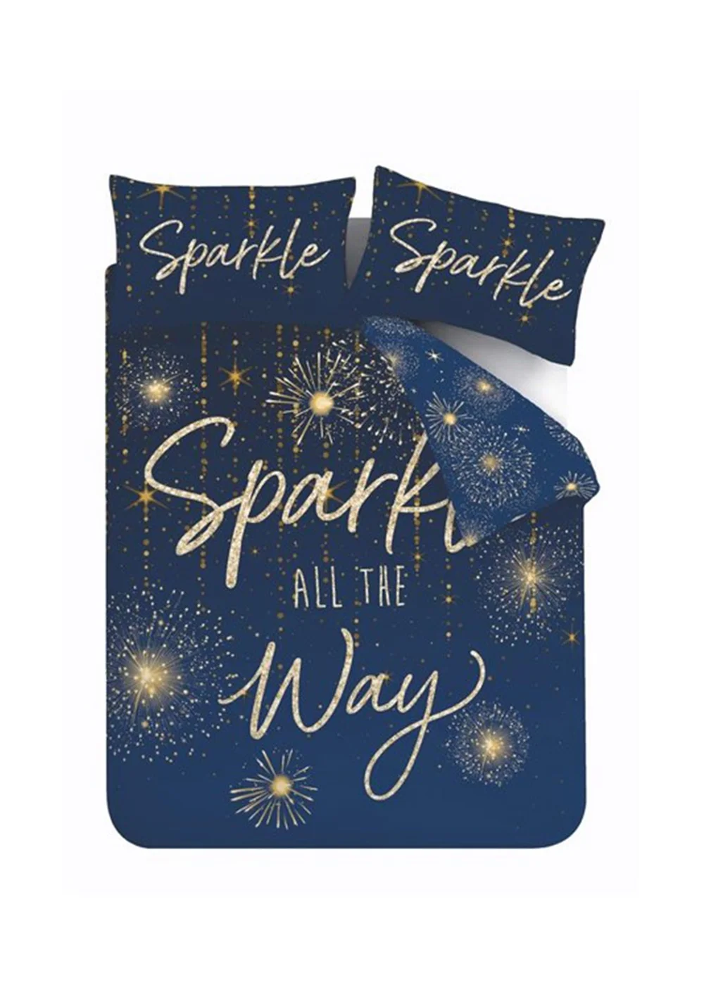 Catherine Lansfield Christmas Sparkle Reversible Duvet Cover Set - Single Image 5