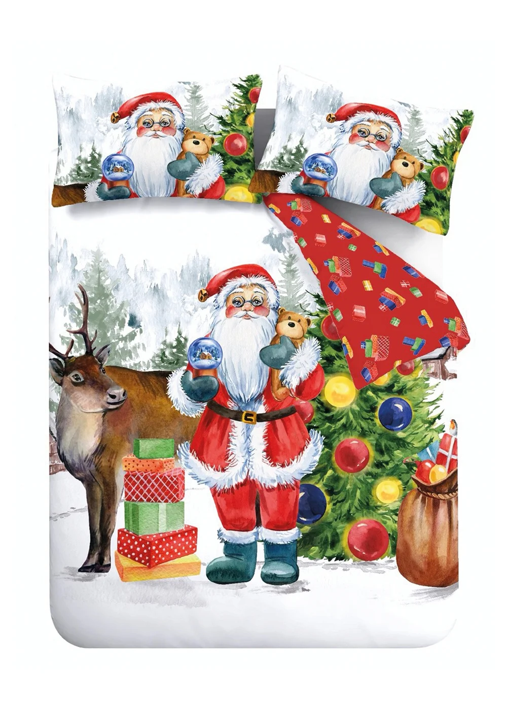 Catherine Lansfield Christmas Retro Santa Reversible Duvet Cover Set - Single Image 5