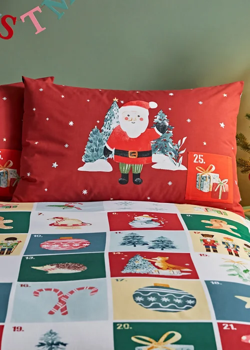 Catherine Lansfield Christmas Advent Calendar Reversible Duvet Cover Set - Single Image 3