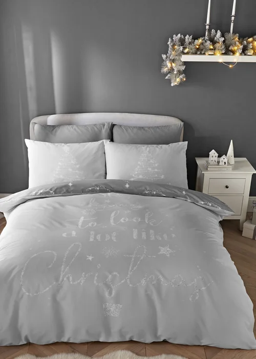 Catherine Lansfield A Lot Like Christmas Reversible Duvet Cover Set - Single Image 1