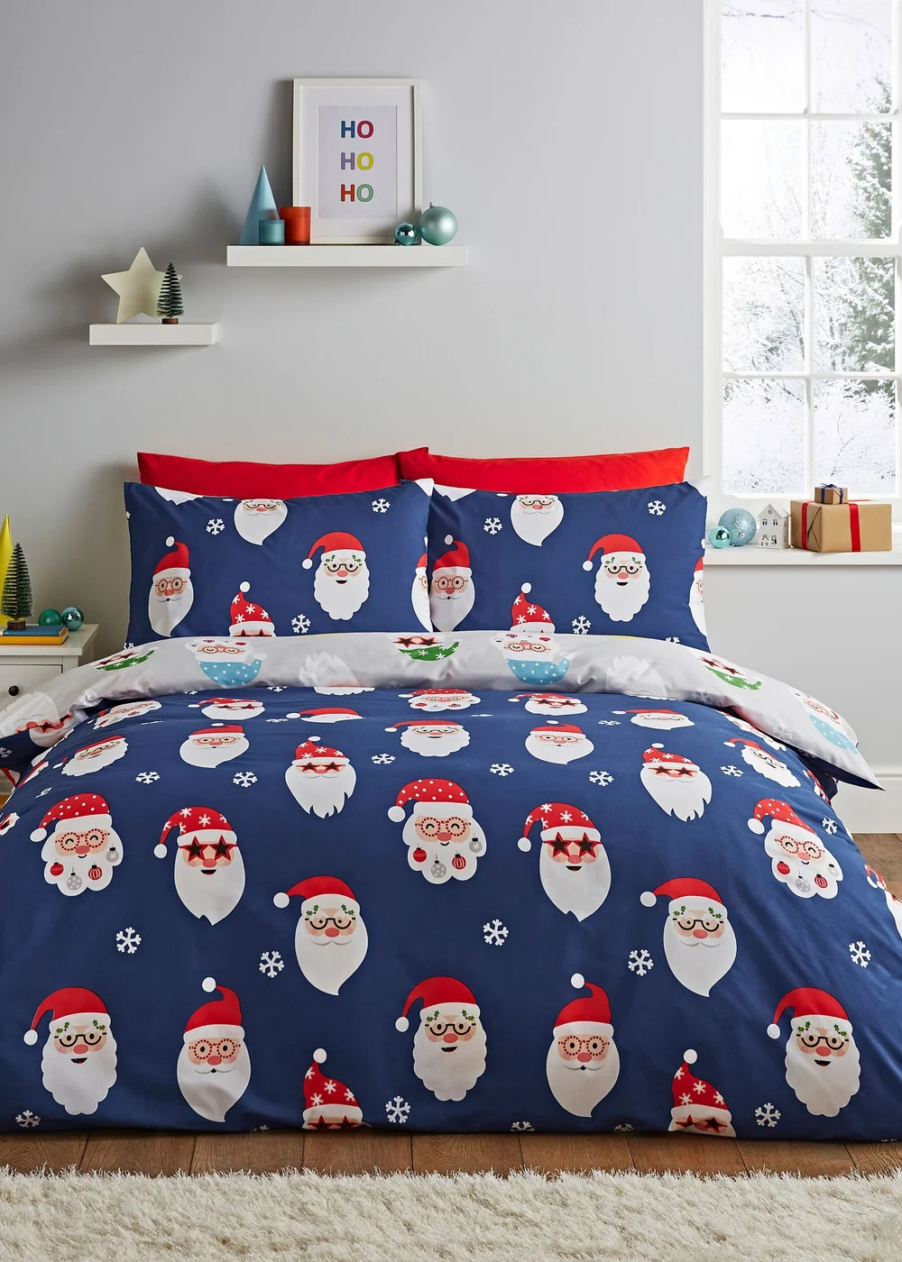 Catherine Lansfield Christmas Santa Spec-Tacular Reversible Duvet Cover Set - Single Image 2