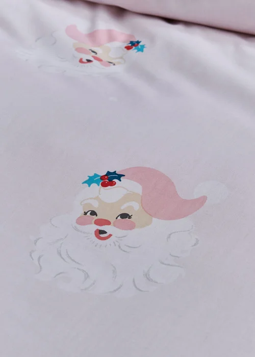 Catherine Lansfield Vintage Christmas Santa Reversible Duvet Cover Set - Single Image 4