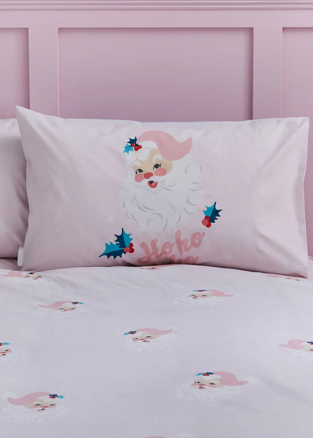Catherine Lansfield Vintage Christmas Santa Reversible Duvet Cover Set - Single Image 3