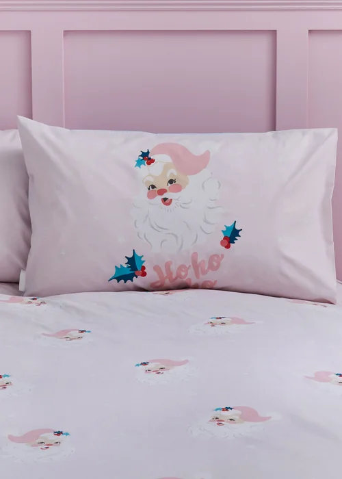 Catherine Lansfield Vintage Christmas Santa Reversible Duvet Cover Set - Single Image 3