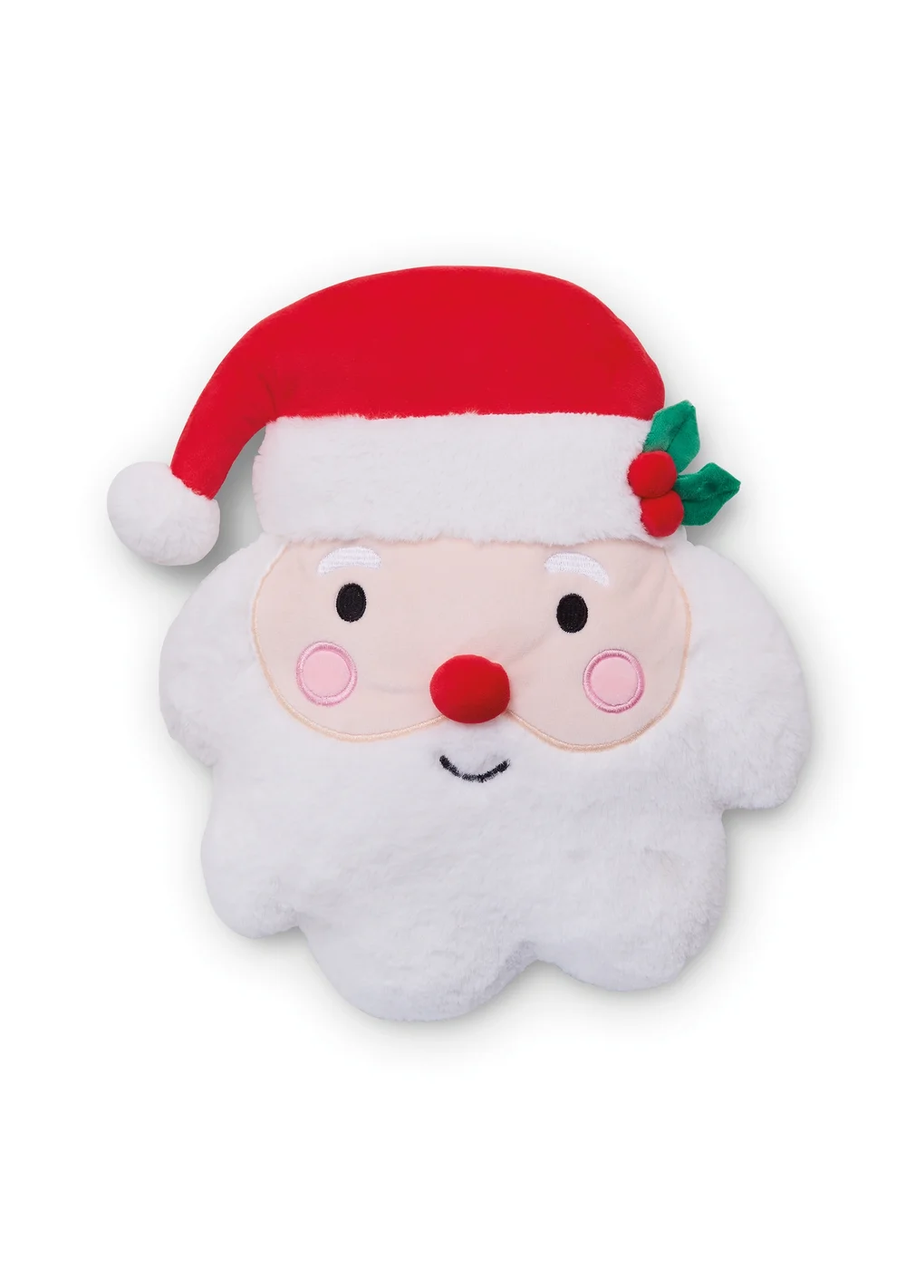 Catherine Lansfield White Christmas Santa 3D Shaped Cushion (38x30cm) - One Size Image 1
