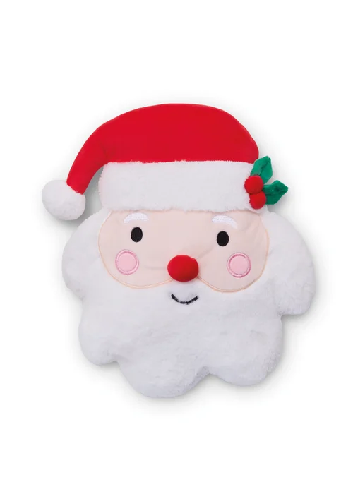 Catherine Lansfield White Christmas Santa 3D Shaped Cushion (38x30cm) - One Size Image 1