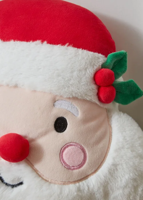 Catherine Lansfield White Christmas Santa 3D Shaped Cushion (38x30cm) - One Size Image 3