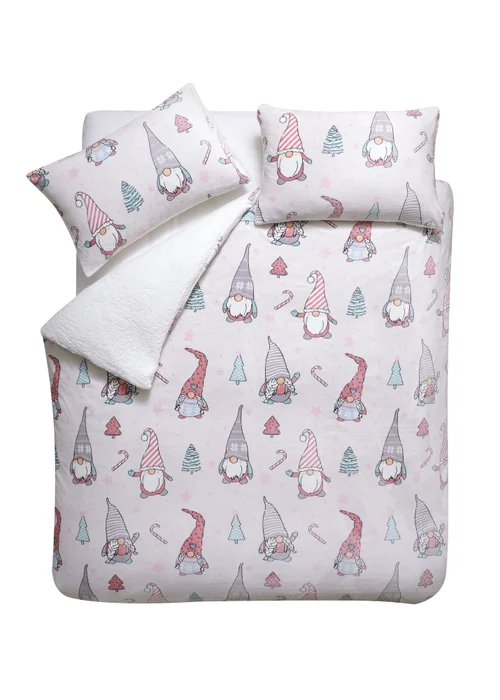 Catherine Lansfield Christmas Festive Gnomes Cosy Fleece Duvet Cover Set - Single Image 4