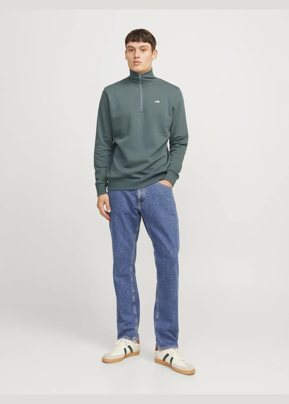 JJ Rebel Blue Half Zip Sweatshirt - Small Image 3