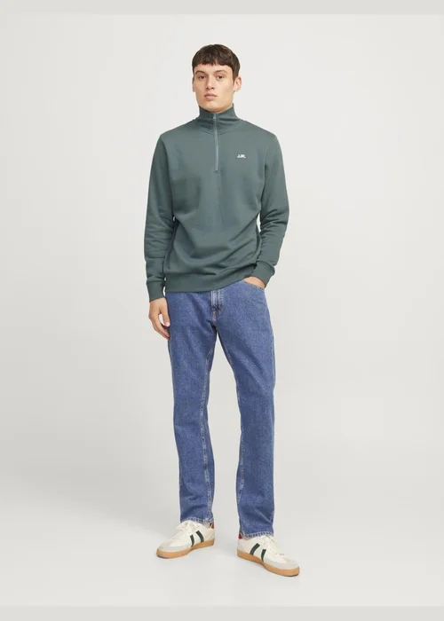 JJ Rebel Blue Half Zip Sweatshirt - Small Image 3
