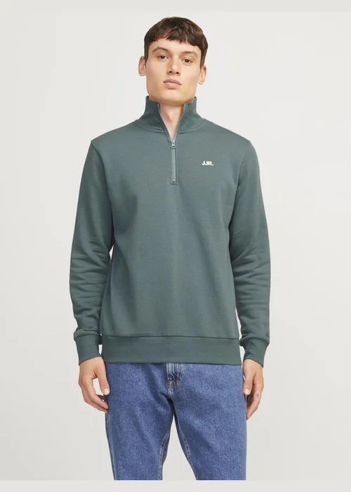 JJ Rebel Blue Half Zip Sweatshirt - Small Image 1