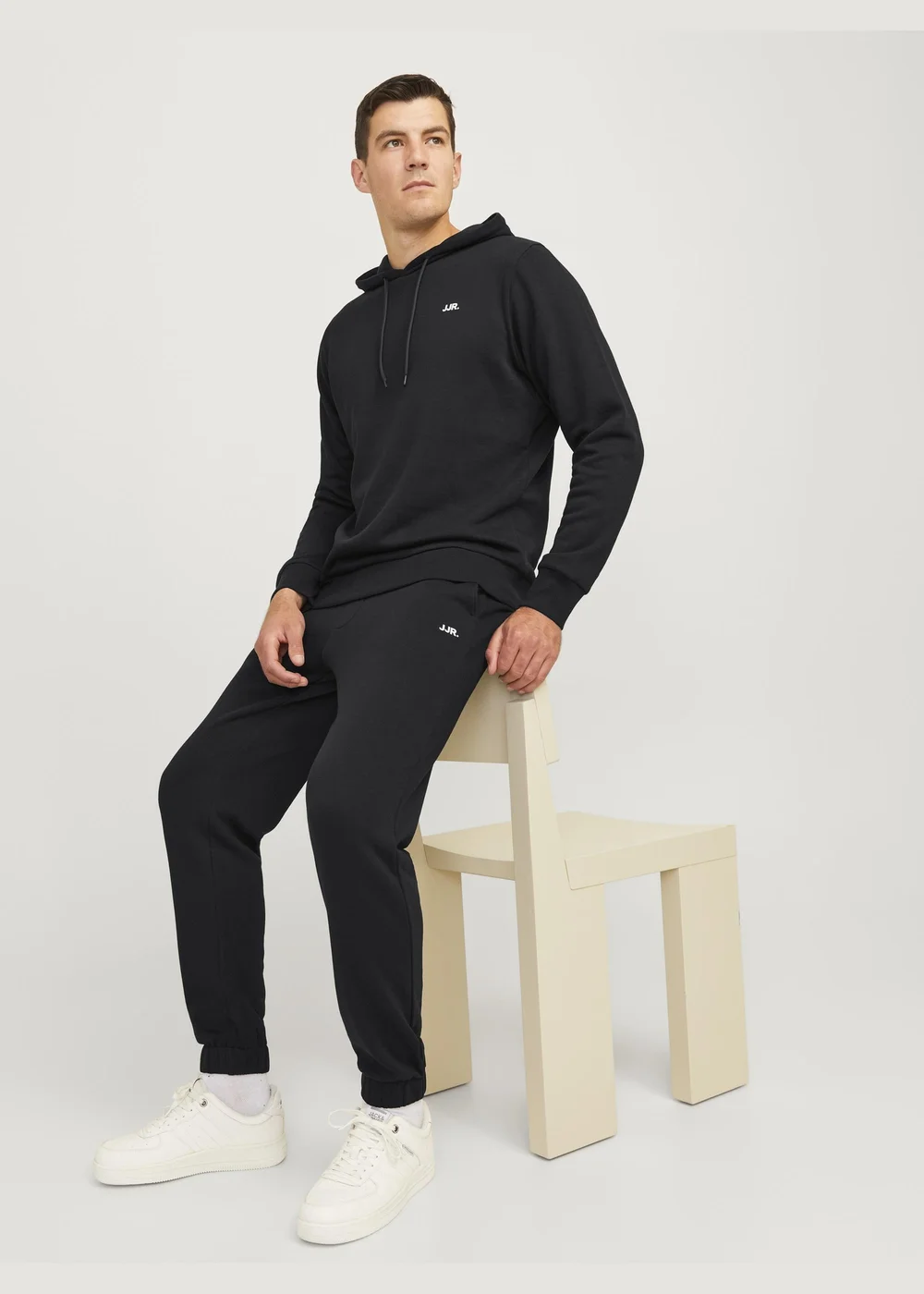 JJ Rebel Black Logo Jogging Bottoms - S Image 1