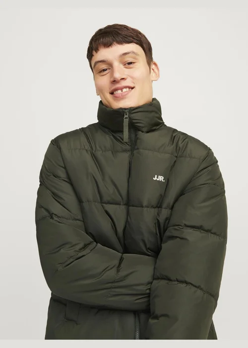 JJ Rebel Green Padded Puffer Coat - Small Image 4