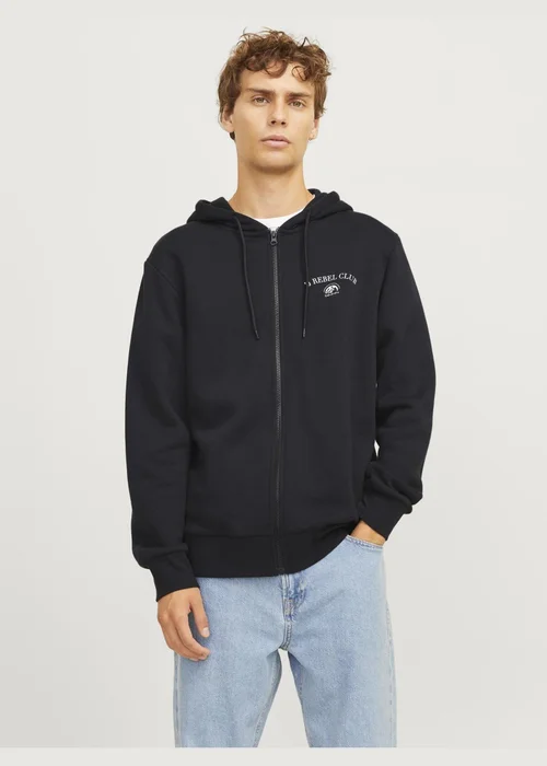 JJ Rebel Black Zip Up Hoodie - S Image 1