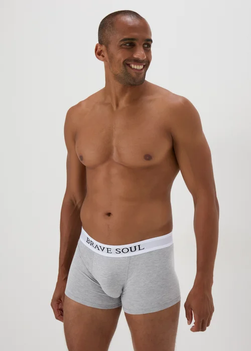 Brave Soul 2 Pack Grey & Black Boxers - S Image 2