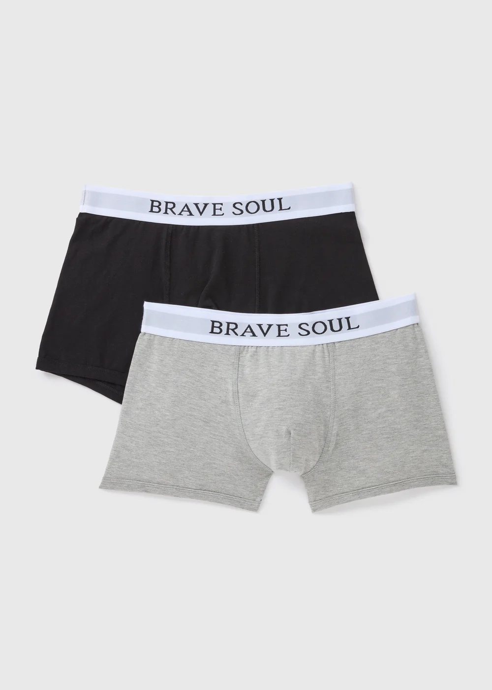 Brave Soul 2 Pack Grey & Black Boxers - S Image 1