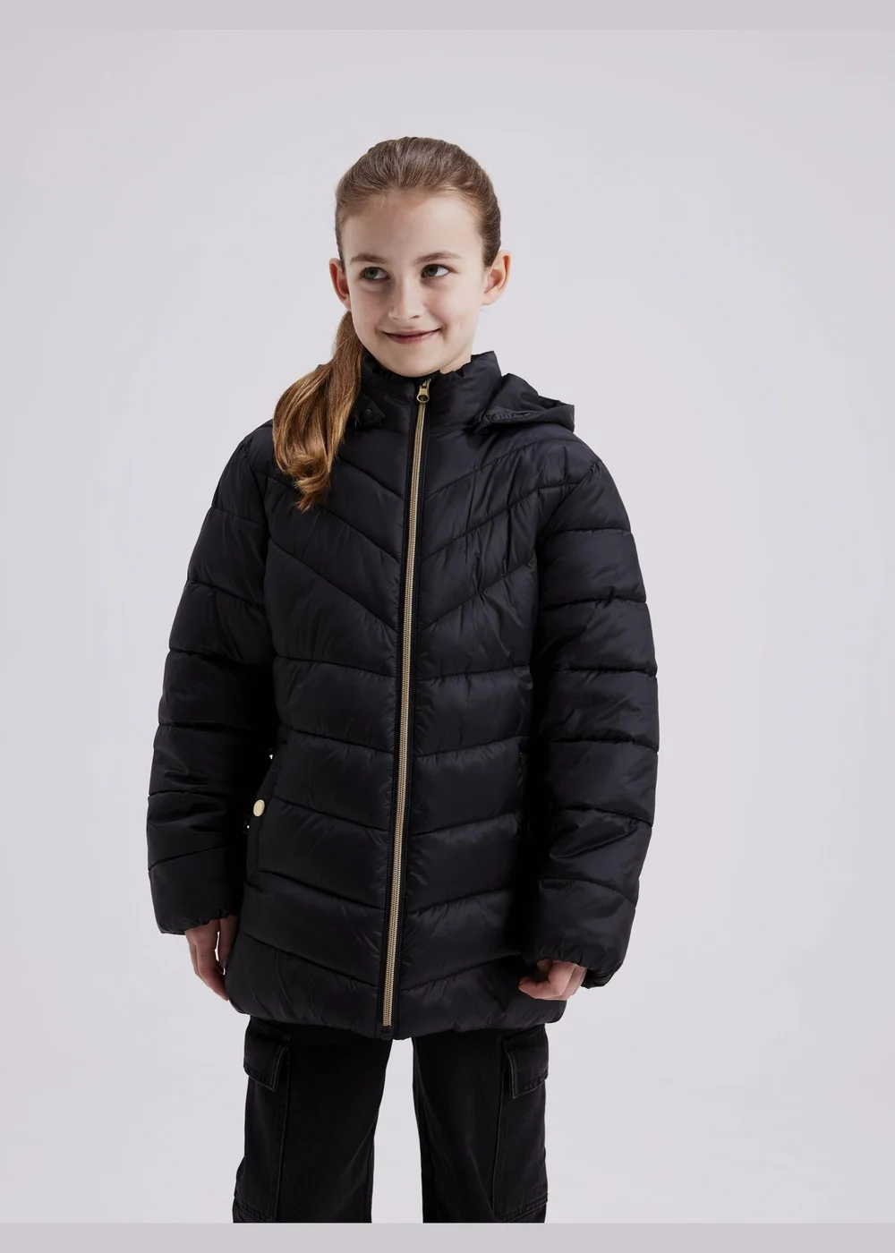 Name It Kids Black Padded Coat (6-12yrs) - 6 Yrs Image 1