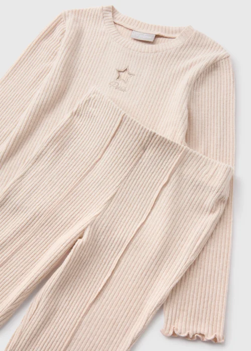 Girls Cream Paris Ribbed Top & Flare Set (7-15yrs) - Age 7 Years Image 2