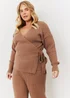 In The Style Jess Millichamp Mocha Wrap Jumper - Size 10-12 Image 1