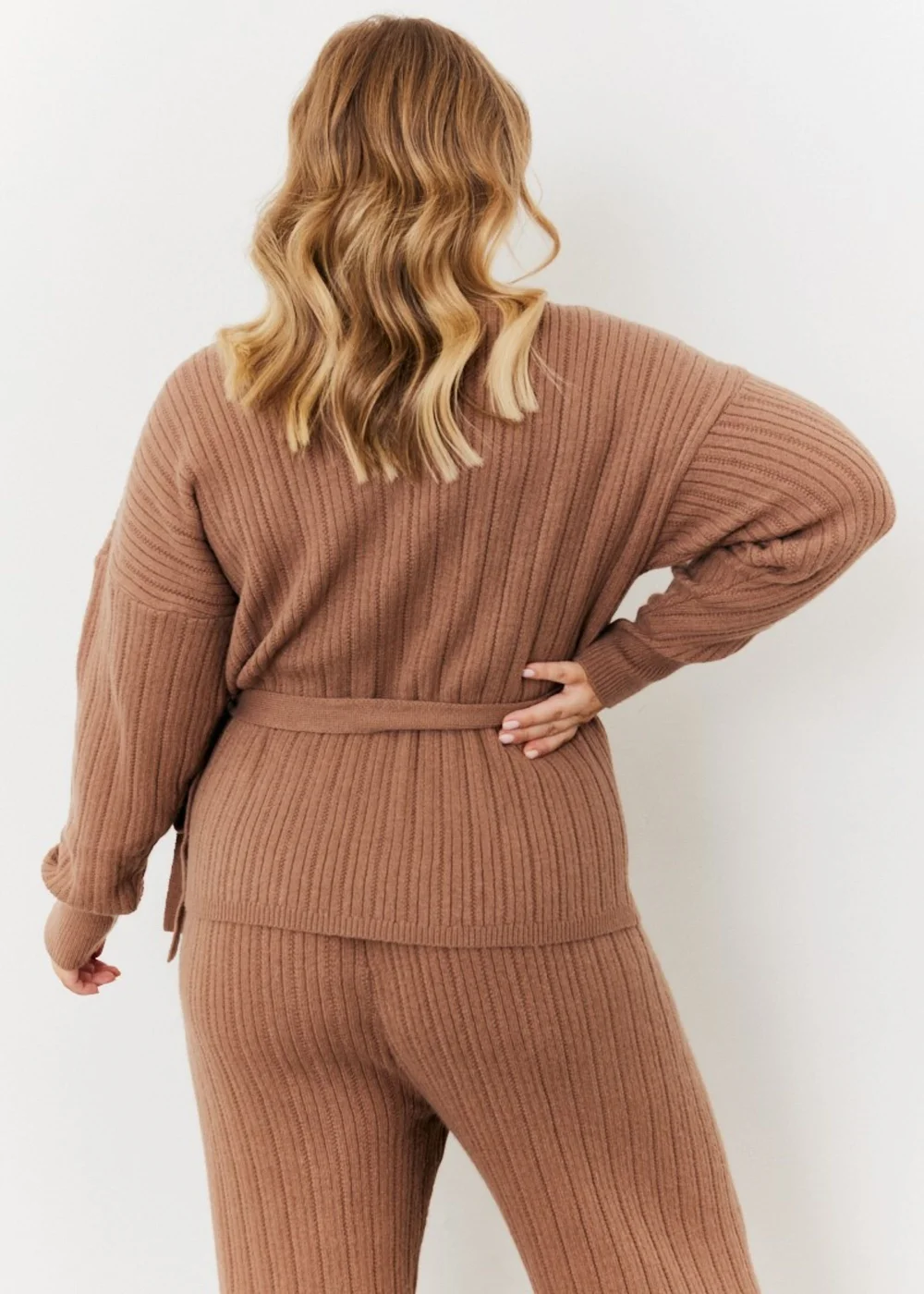In The Style Jess Millichamp Mocha Wrap Jumper - Size 10-12 Image 4