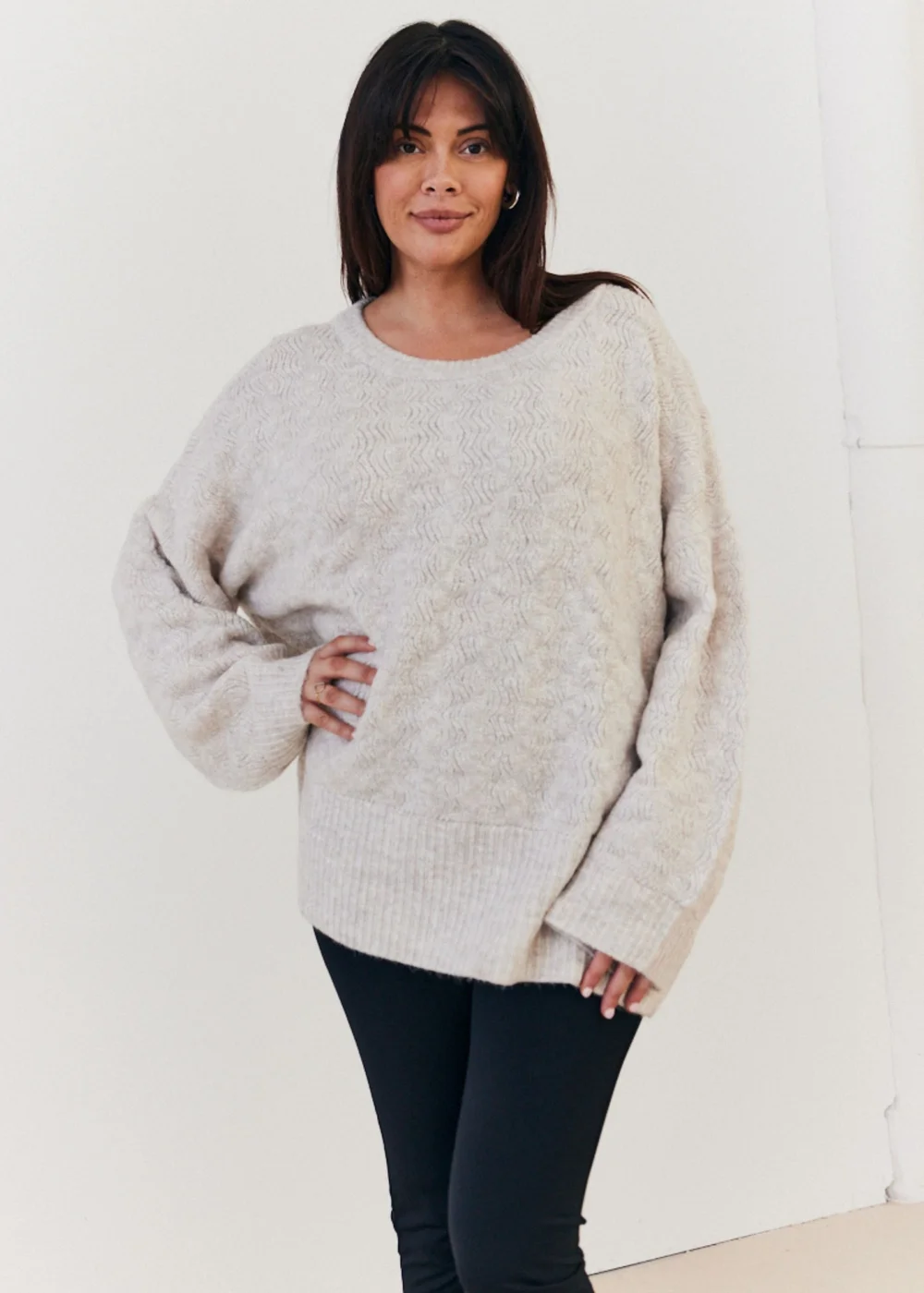In The Style Stacey Solomon Oatmeal Knitted Jumper - 06-08 Image 3