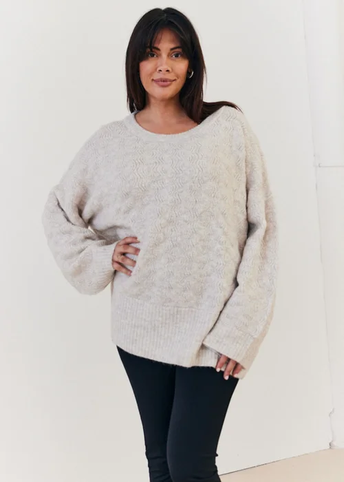 In The Style Stacey Solomon Oatmeal Knitted Jumper - 06-08 Image 3
