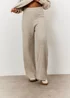 In The Style Stacey Solomon Oatmeal Wide Rib Wide Leg Knit Trousers - Size 14-16 Image 2