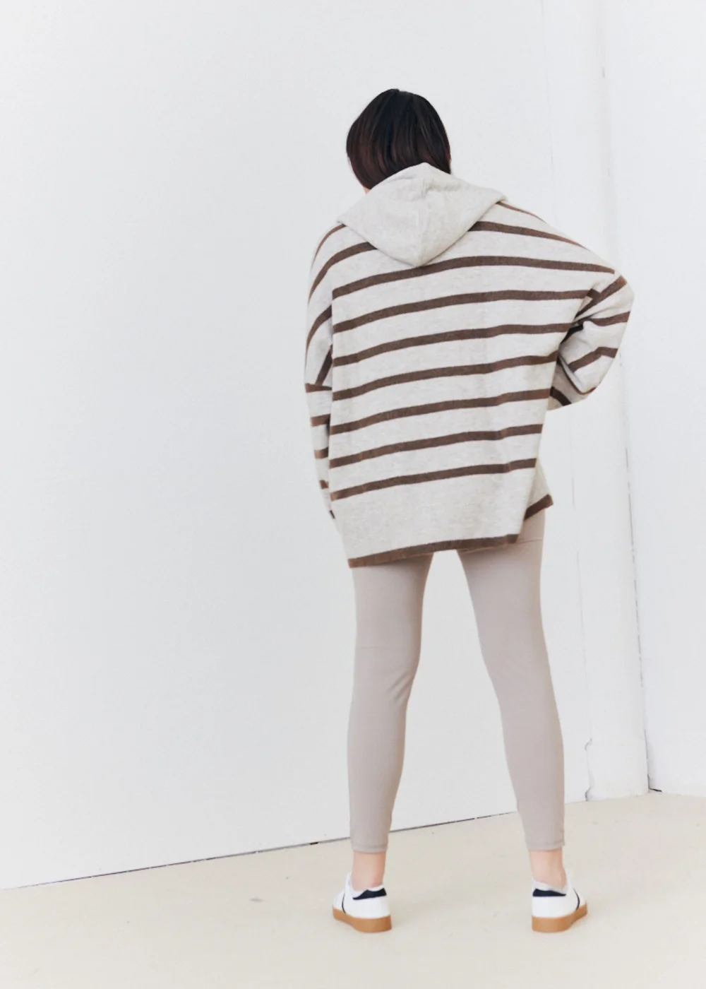 In The Style Stacey Solomon Neutral Stripe Knit Hoodie - 06-08 Image 7