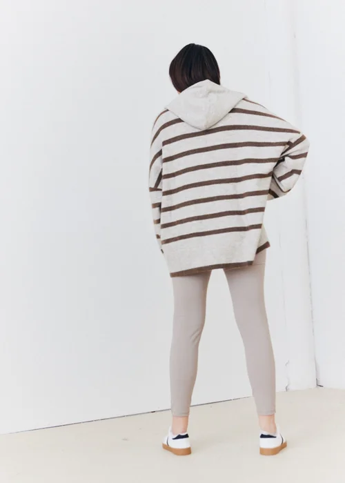 In The Style Stacey Solomon Neutral Stripe Knit Hoodie - 06-08 Image 7