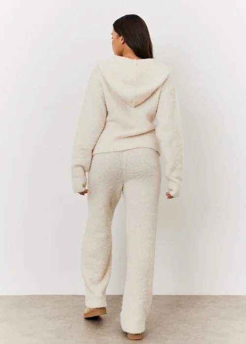 In The Style Stacey Solomon Cream Fluffy Knit Zip Up Hoodie - 6-8 Image 3
