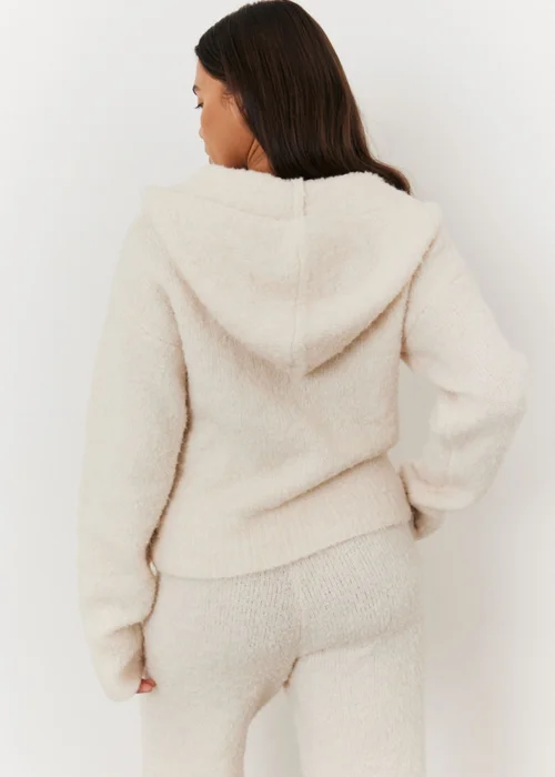 In The Style Stacey Solomon Cream Fluffy Knit Zip Up Hoodie - 6-8 Image 6