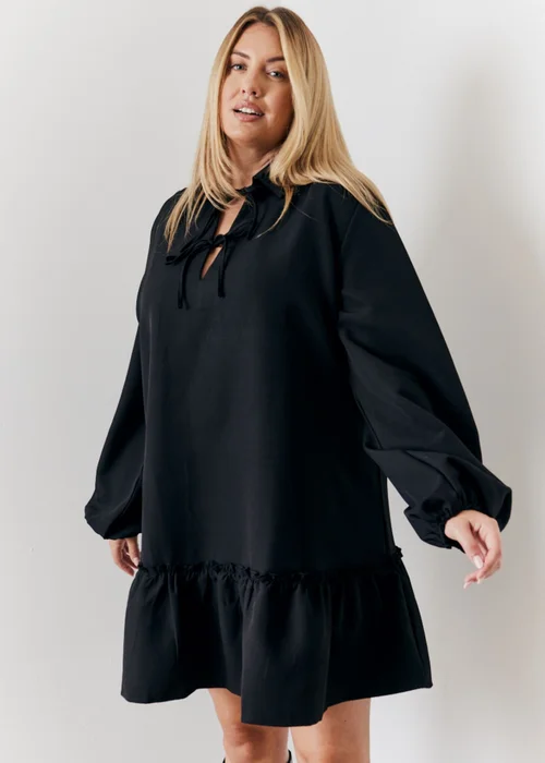 In The Style Black Shirt Smock Mini Dress - Size 18 Image 5