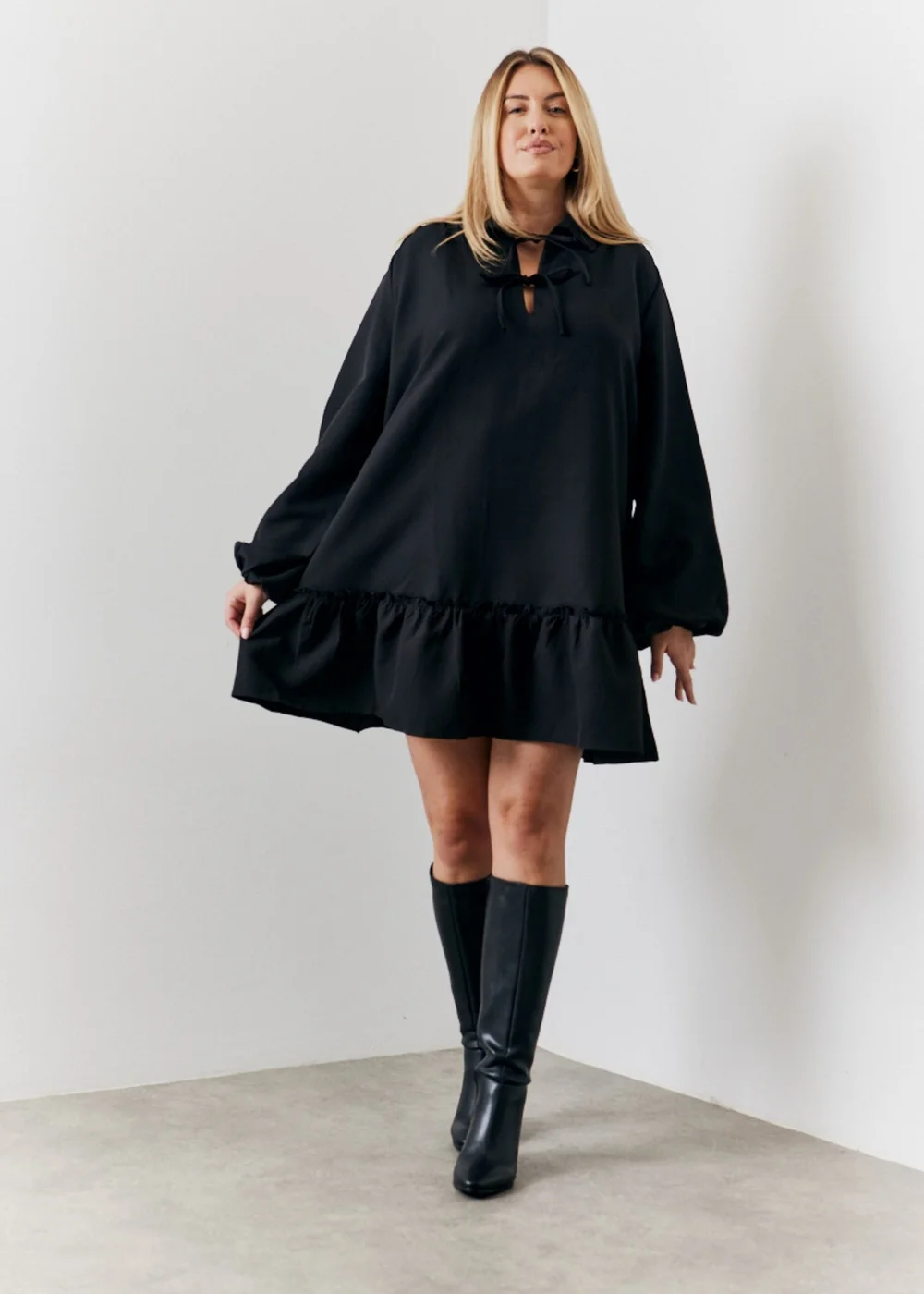 In The Style Black Shirt Smock Mini Dress - Size 18 Image 7