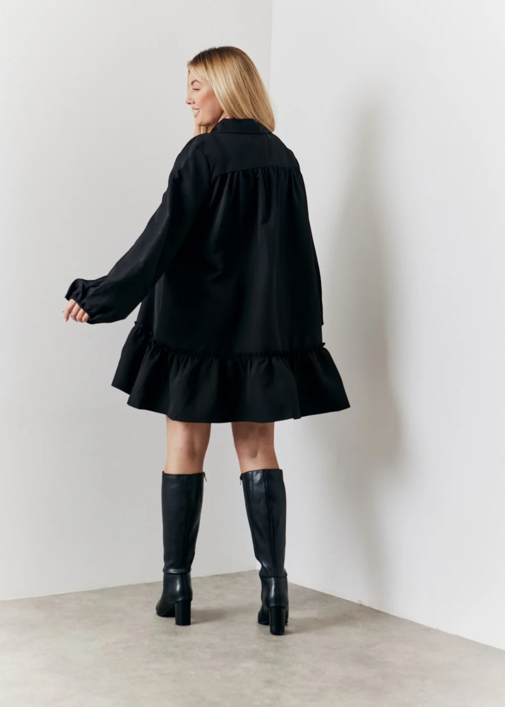 In The Style Black Shirt Smock Mini Dress - Size 18 Image 8