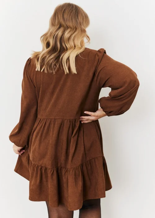 In The Style Jess Millichamp Brown Suede Smock Mini Dress - Size 12 Image 2